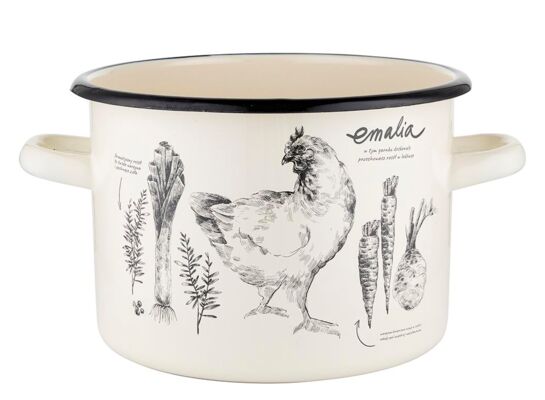 Garnek emaliowany prosty ROSÓŁ 18 cm 3,7 l UA