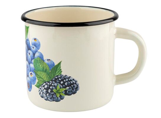 Kubek emaliowany prosty BORÓWKA 11 cm 1 l