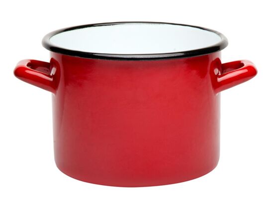 Garnek emaliowany prosty gładki czerwony 20 cm 4,7 l RO