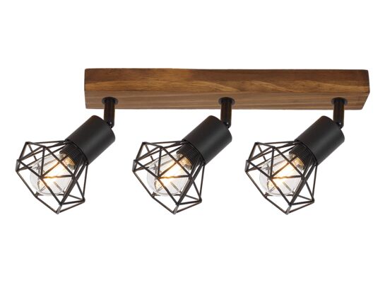 Lampa sufitowa 3139 Zeus E14 3 x 40 W dąb/czarny