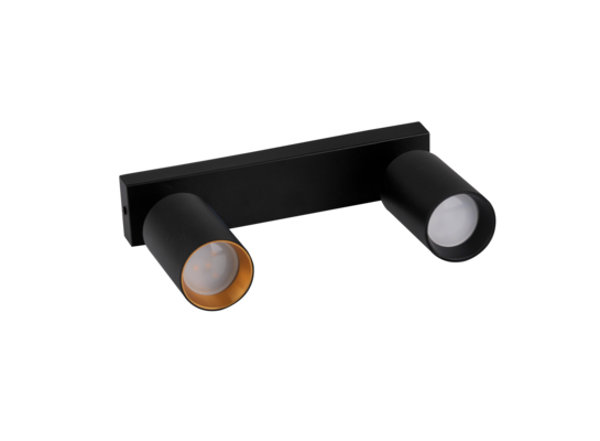 Lampa ścienno-sufitowa MARIBEL 2 x GU10 czarno-złota + czarny pierścień