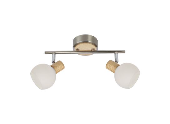 Listwa TONG 75566 satyna/jasne drewno E14 klosz biały