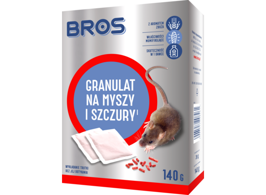 Granulat na myszy i szczury 140 g Bros