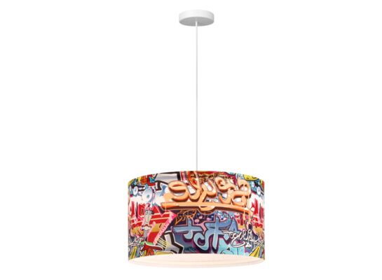 Lampa wisząca Graffiti Style 40 cm E27 wielokolorowa