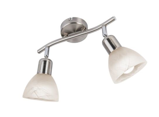 Listwa Daytona nikiel mat 40 W 2 x E14 klosz biały alabaster