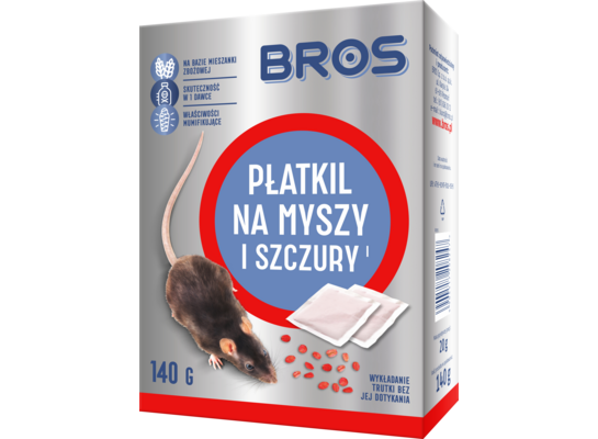 Płatkil na myszy i szczury 140 g Bros