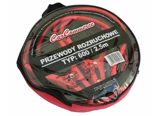 Przewody rozruchowe typ 600 / 2,5 m  w praktycznej torbie zamykanej na suwak