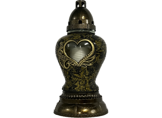 Znicz witraż  serce SERCE4 30 cm złoty Ilumini