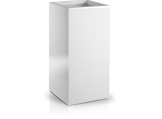 Donica z włókna szklanego wysoki kwadrat 70 cm biały