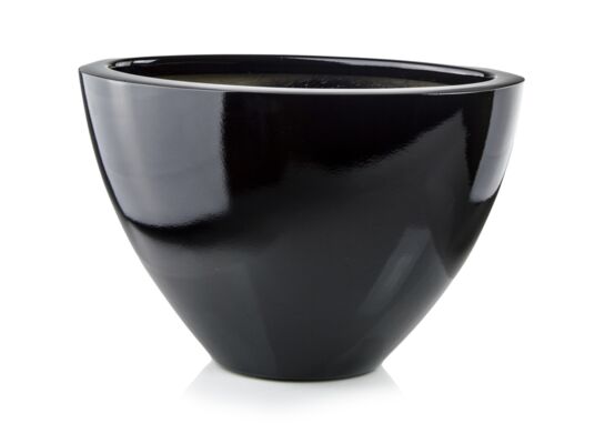 Donica z włókna szklanego oval 55 cm czarna