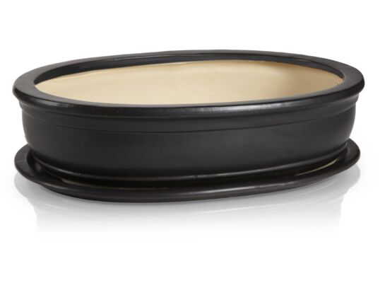 Donica Bonzai z podstawkiem 19 x 13 cm grafitowy