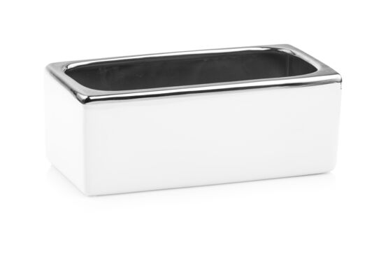 Osłonka rynna ceramiczna biało srebrna 38 cm