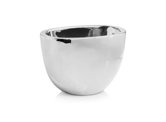 Osłonka owal ceramiczna srebrna 27 cm