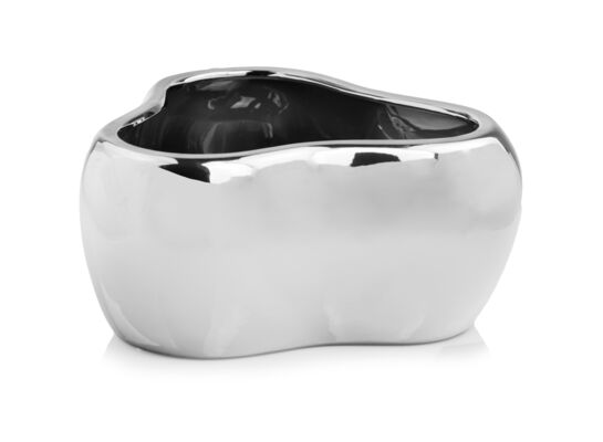 Osłonka ceramiczna misa storczyk srebrna 28 cm