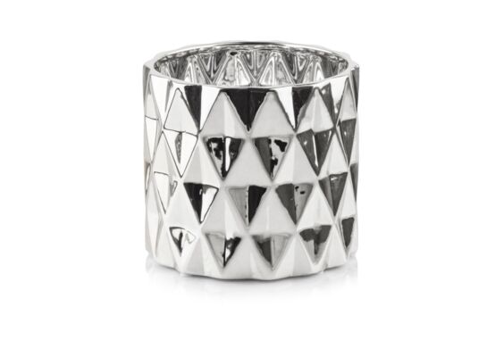 Donica ceramiczna srebrna 13 cm