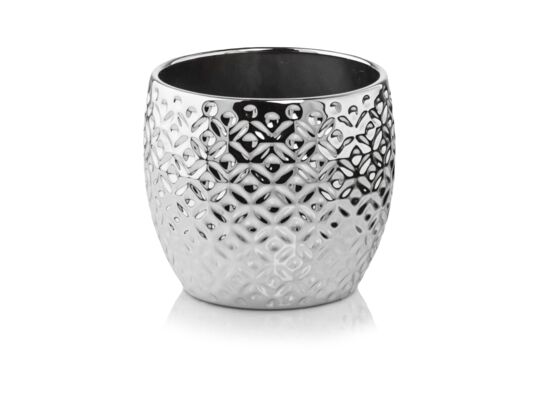 Osłonka ceramiczna kula deco srebrna 15 cm