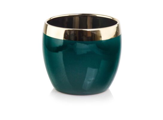 Osłonka ceramiczna kula gold & green 11 cm