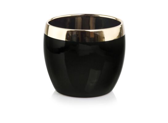 Osłonka ceramiczna kula gold & black 14 cm