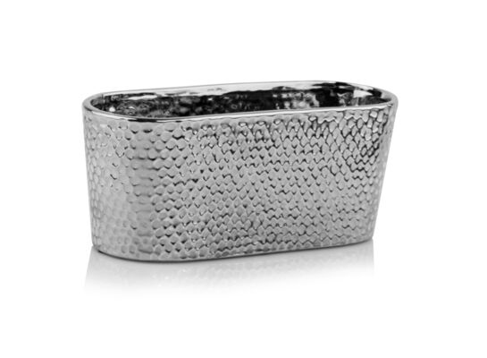 Osłonka ceramiczna rynna srebrna 29 cm