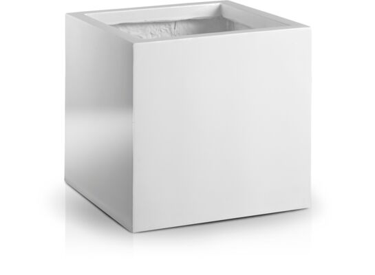 Donica z włókna szklanego kwadrat 25 cm biały