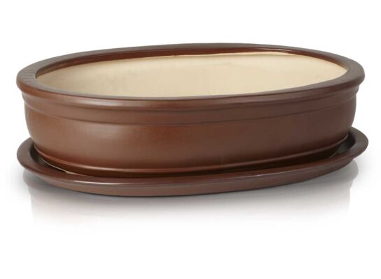 Donica Bonzai z podstawkiem 19 x 13 cm brązowy