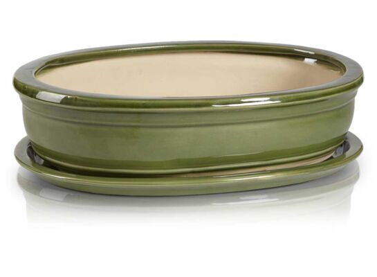 Donica Bonzai z podstawkiem 25 x 18 cm zielony