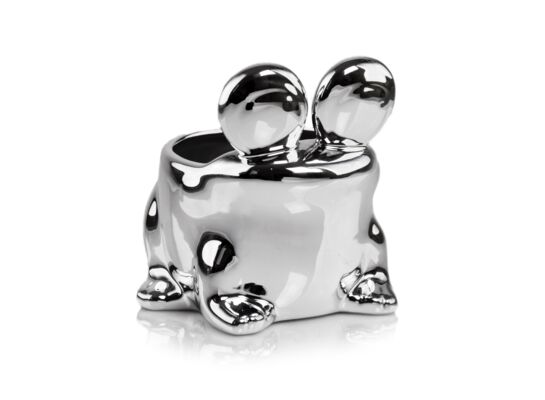 Osłonka ceramiczna żabka srebrna 9 cm