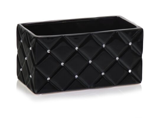 Osłonka ceramiczna rynna glamour czarna 26 cm