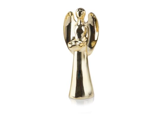 Figurka ceramiczna anioł 35 cm złota