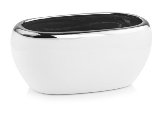 Osłonka ceramiczna rynna biało-srebrna 27 cm