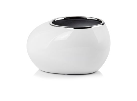 Osłonka ceramiczna biało-srebrna 22 cm