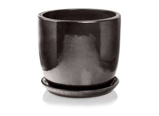 Donica z podstawką 26 cm grafitowy