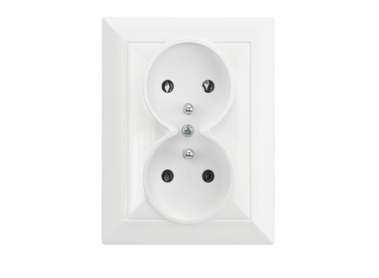 Gniazdo wtyczkowe podwójne Perła p/t 2x2p PT-5PR biały kpl.