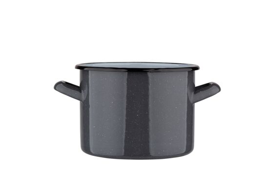 Garnek prosty 2,2 l śr.16 cm wys.12 cm szary nakrapiany