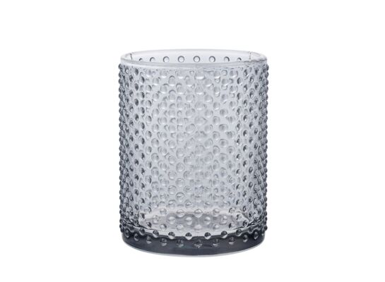 Kubek na szczoteczki szklany 8 x 8 x 10 cm popielaty