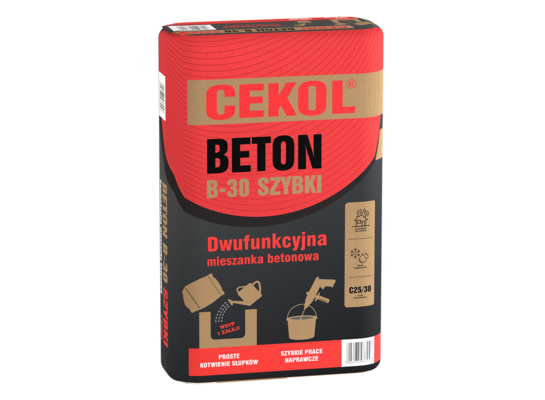 Dwufunkcyjna mieszanka betonowa B-30 szybki 25 kg CEKOL