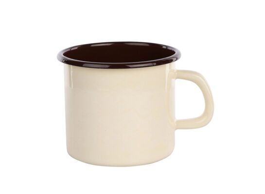 Kubek emaliowany 1,25 l krem/ciemny środek