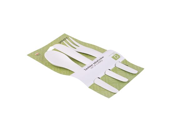 Bailango - komplet sztućców / łyżka, nóż, widelec /  biały