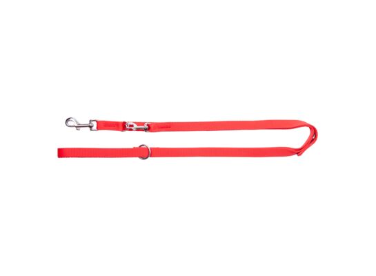 Smycz przedłużana z taśmy PP czerwona 1 x 120-220 cm