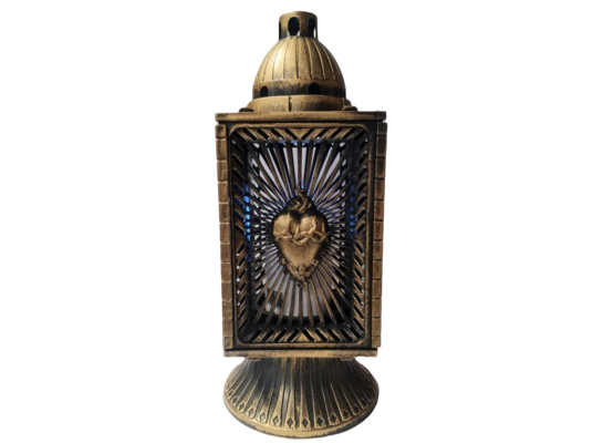 Znicz kapliczka BL 28 serce 30,5 cm złoty