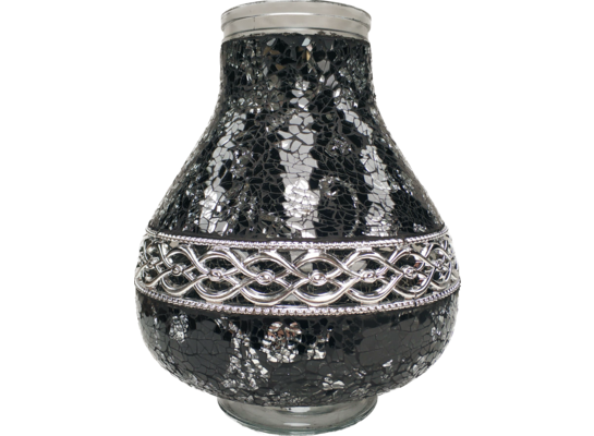 Znicz witraż Karafa decor DECOR1 36 cm czarno-srebrny Ilumini