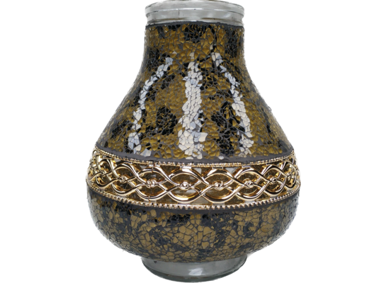 Znicz witraż Karafa decor DECOR4 36 cm złoto-czarny Ilumini