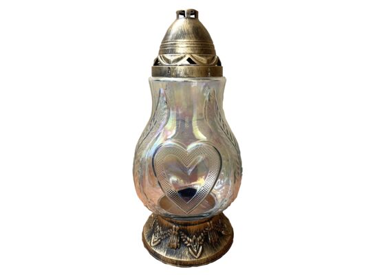 Znicz KL-7 34 cm tęczowo-złoty