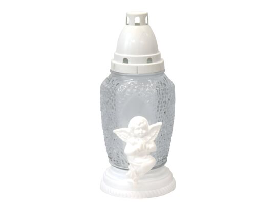 Znicz Z-14 anioł 24 cm biały