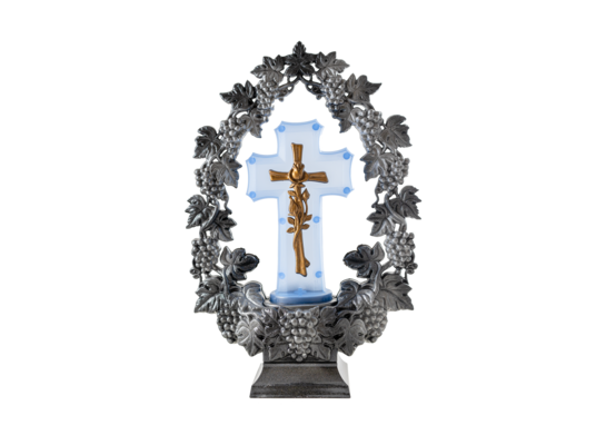 Znicz Cezar winogrono 36,5 cm srebrny