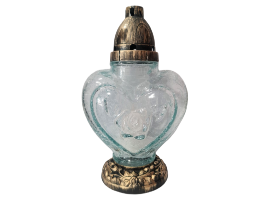 Znicz SEM-5 serce 27,5 cm bezbarwny