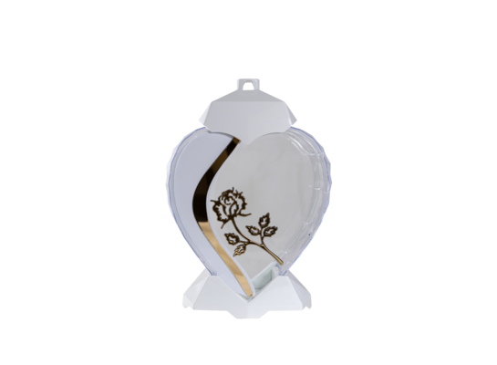 Lampion serce D lustro 34,5 cm biały