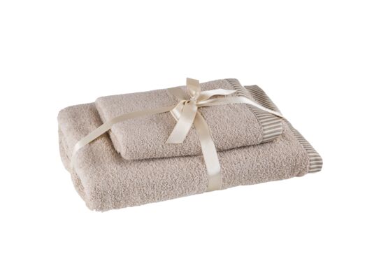 Komplet ręczników KOS 50 x 90 cm + 70 x 140 cm beżowy