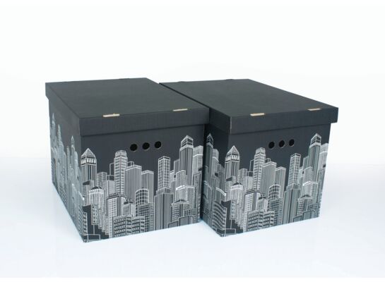 Pudło CITY XL Czarny 2 sztuki