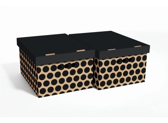 Pudło KROPKI czarne szary A4 2 sztuki